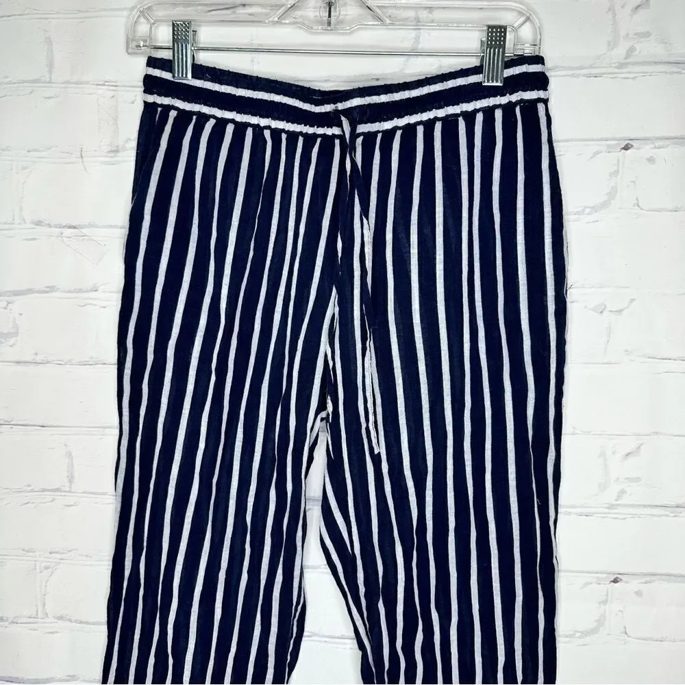 J. Crew‎ XS blue & white striped sheer pants
